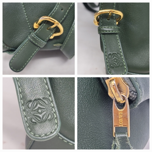 Loewe Dark Green Backpack with Gold Details - Picture 6 of 13